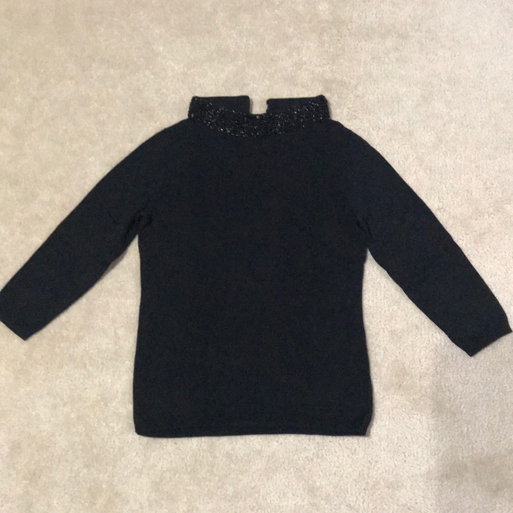 Beaded neckline sweater